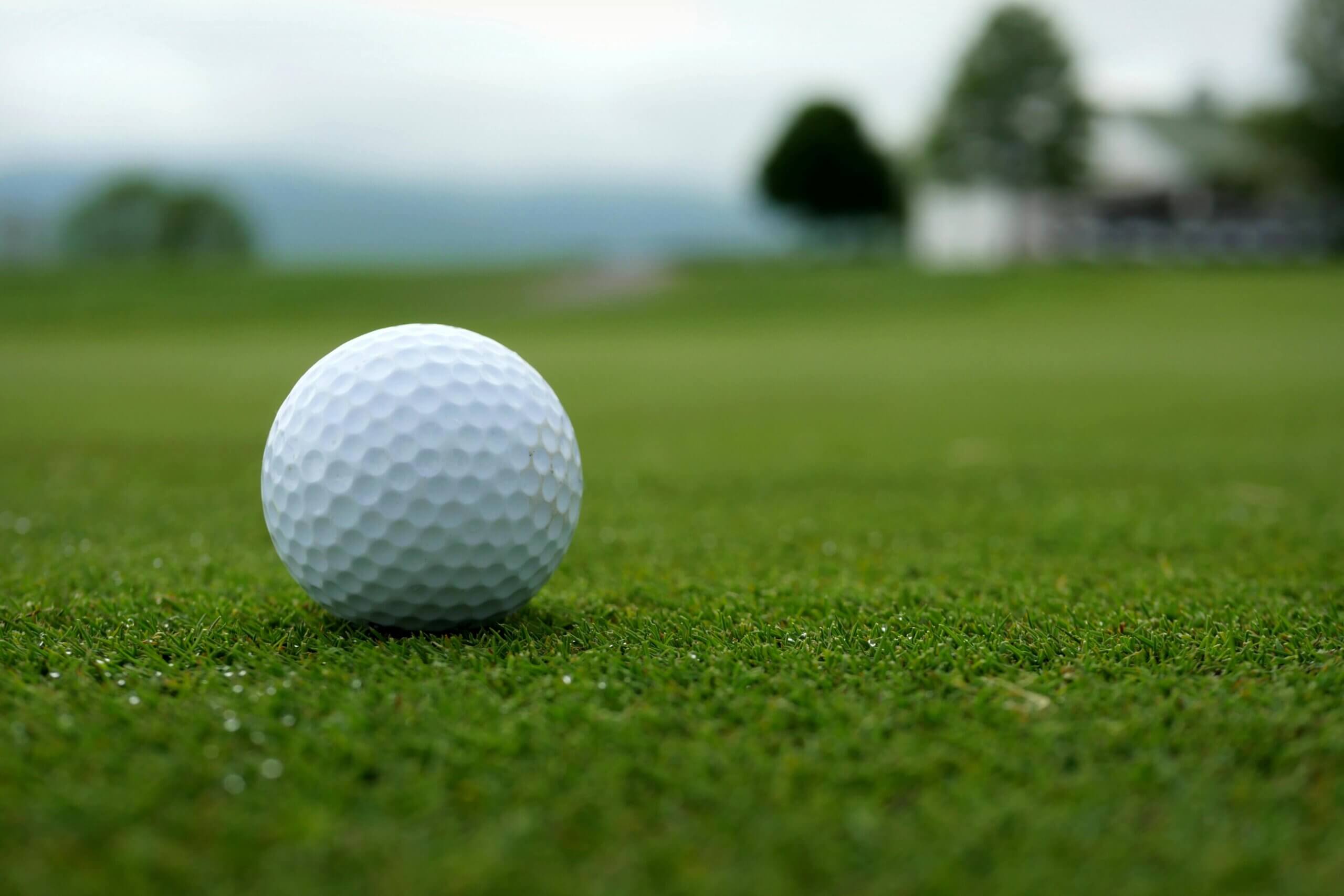 a golf ball on the green